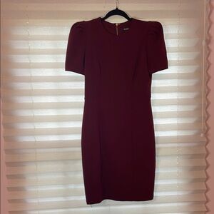 Express Red Puff Sleeve Dress